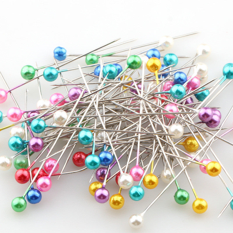 DIY Colorful Pearl Head Pins for Sewing (100 Pieces)